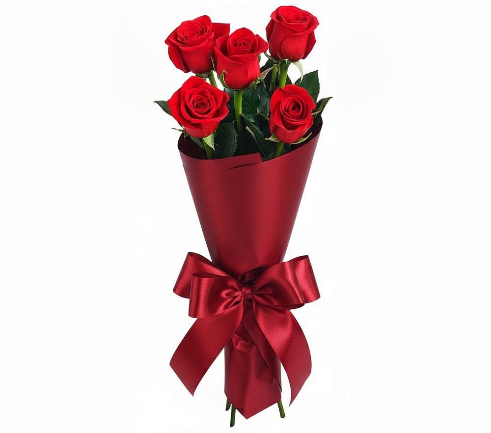 Букет 5 Красных роз Эдлесс Лав в Михалево