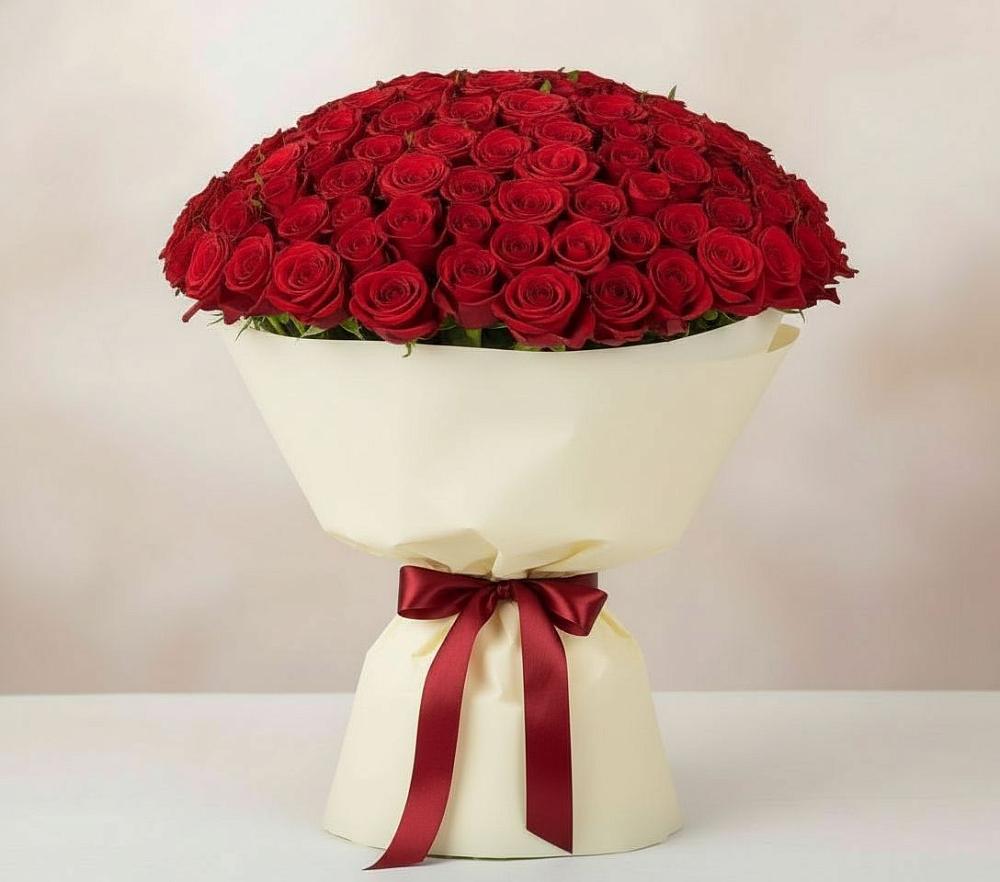 Букет 101 Красная роза Милано в Михалево