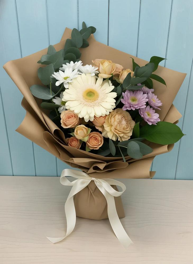Букет цветов из: Герберы и Хризантемы в Михалево
