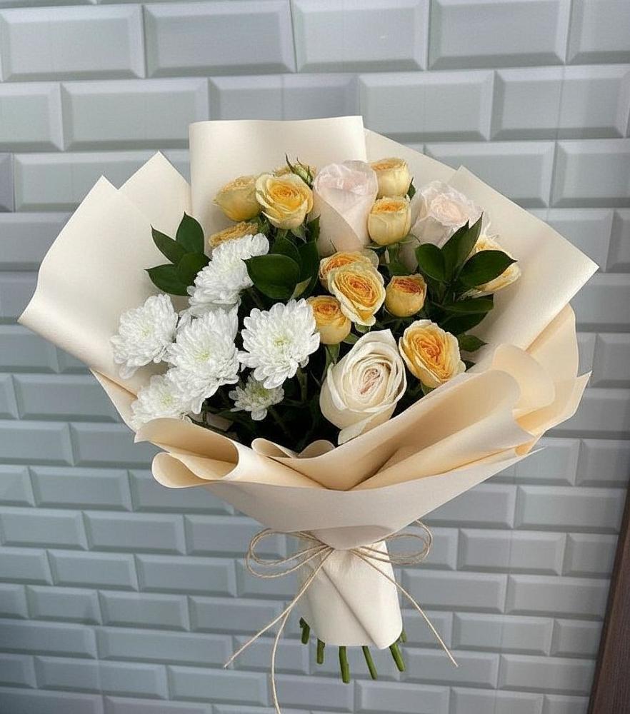 Букет цветов из: Розы и Хризантемы в Михалево