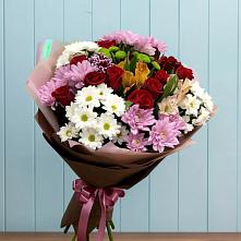 Букет цветов из:  Розы, Хризантемы и Альстромерии в Михалево