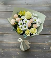 Букет цветов из:  Альстромерии, Розы и Хризантемы в Михалево
