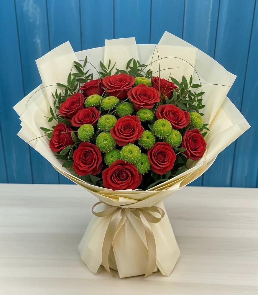 Букет цветов из: Розы и Хризантемы в Михалево